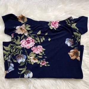 floral off the shoulder shirt